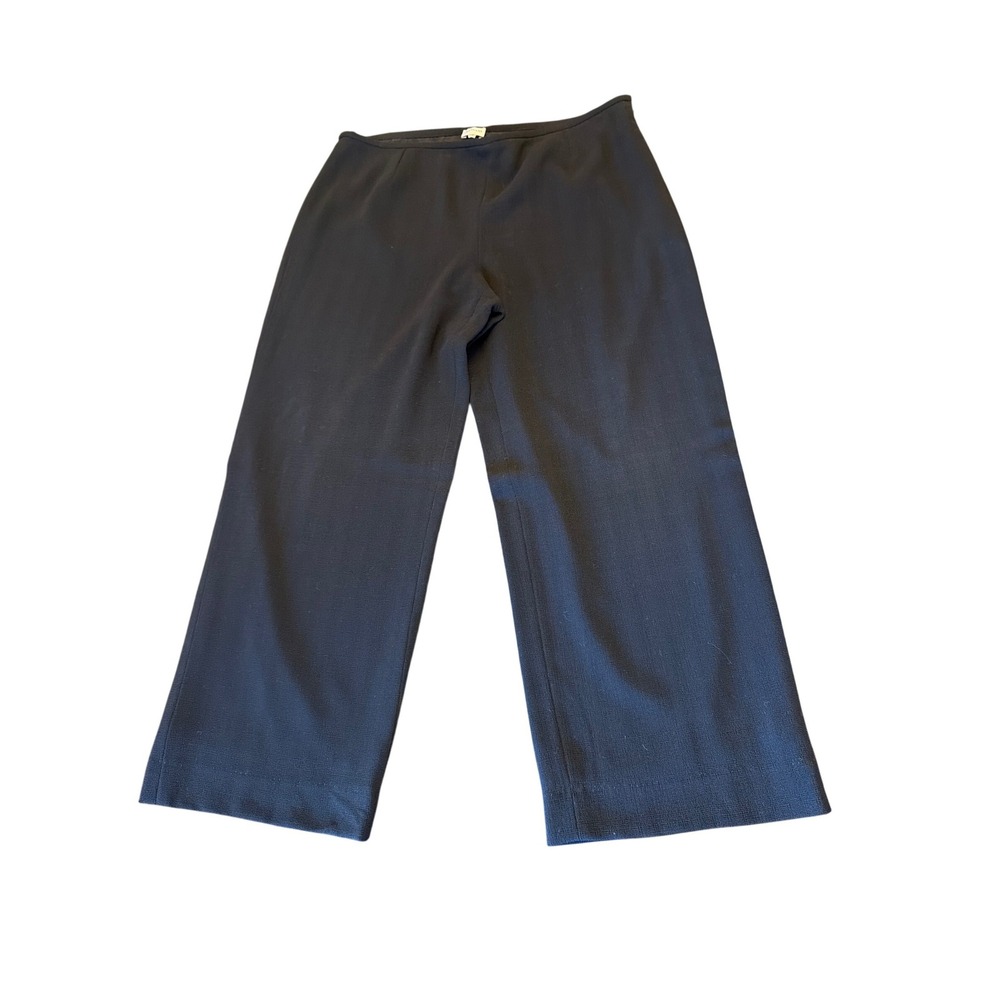 Armani Collezioni Black Wide Leg Cropped Pants Made in Italy Size 14‎